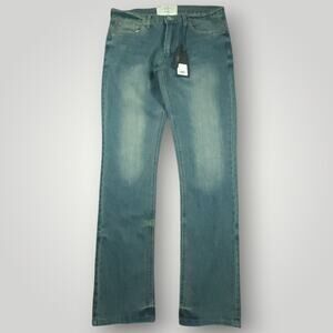 Six Lincoln Jeans Mens 32x32 Baggy Skinny Low Rise Indie Sleaze Mud Dark Wash